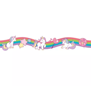 Naklejka ścienna szlaczki jednorożce - TenStickers