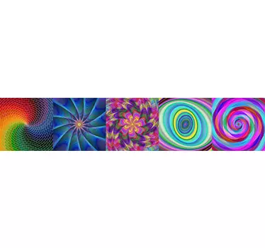 Naklejka ścienna szlaczki kalejdoskop spirale - TenStickers