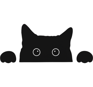 Naklejka na szyby ciekawski czarny kot - TenStickers