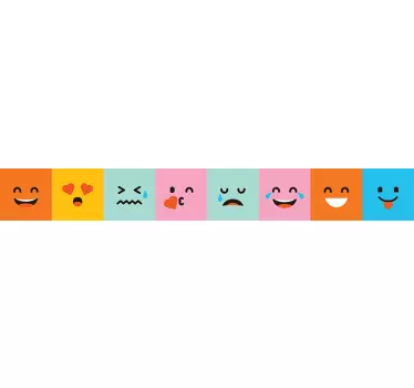 Naklejka ścienna szlaczki kolorowe buźki - TenStickers