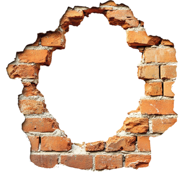 Naklejka na ścianę 3d rozbity kamienny mur - TenStickers