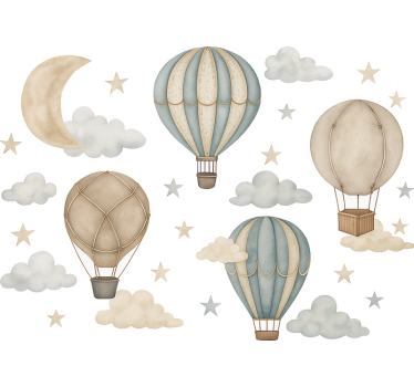 Naklejka na ścianę balony i chmury - TenStickers