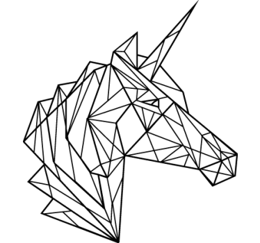 Naklejka na ścianę do sypialni głowa jednorożca geometria - TenStickers