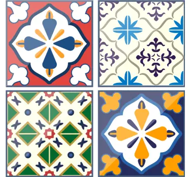 Zestaw naklejek na płytki wzór portugalski - TenStickers