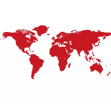 Naklejka czerwona mapa świata - TenStickers