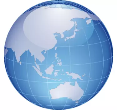 Naklejka Azja i Oceania - TenStickers