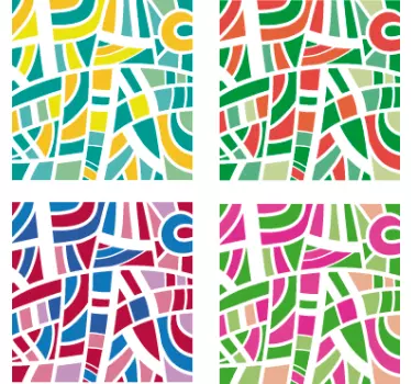 Naklejka na ścianę abstrakcyjne wielobarwne płytki - TenStickers