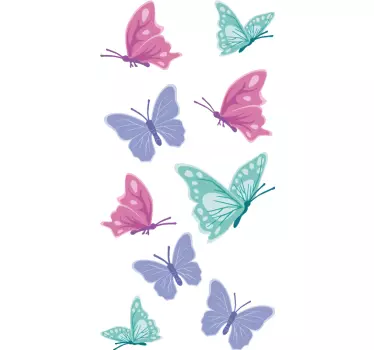 Naklejka na ścianę motyle kolorowe motyle - TenStickers