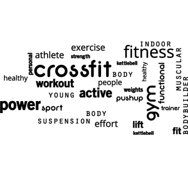 Naklejka ścienna słowa siłownia crossfit - TenStickers