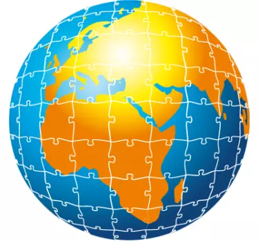 Naklejka mapa świata puzzle - TenStickers