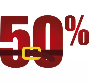 Naklejka świąteczna na witrynę sklepową wyprzedaż 50% - TenStickers