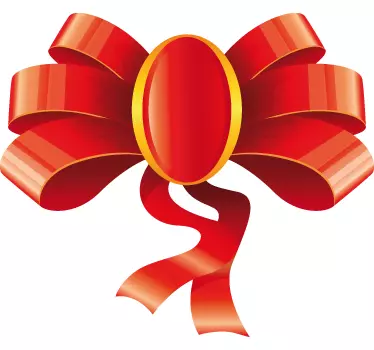 Naklejka dekoracyjna elegancka kokarda świąteczna - TenStickers
