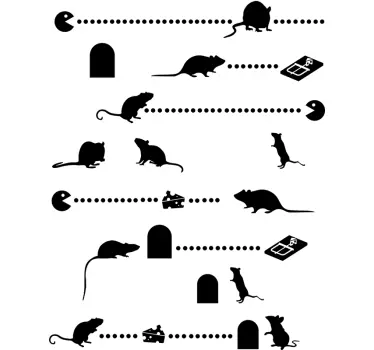Naklejka na ścianę zwierzęta myszki - TenStickers
