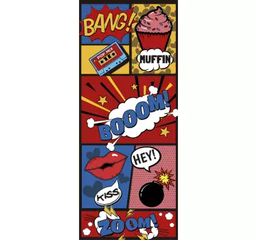 Okleina na drzwi pop-art komiks Bang - TenStickers