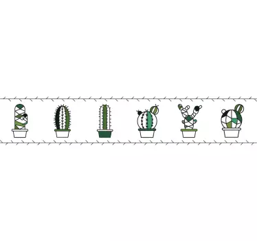 Naklejka na ścianę do salonu seria kaktusów - TenStickers