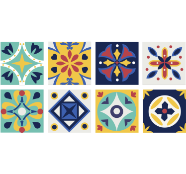Zestaw naklejek kolorowe wzory ornamenty - TenStickers