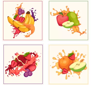 Zestaw naklejek do kuchni posiekane owoce - TenStickers