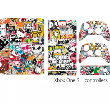 Naklejka na Xbox kolaż gier - TenStickers