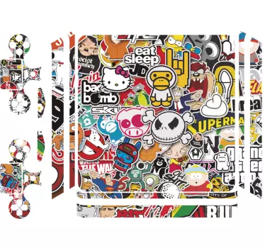 Naklejka na PS4 kolaż postaci z kreskówek - TenStickers