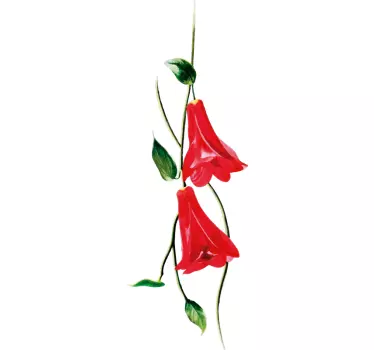 Naklejka na ścianę do sypialni czerwone kwiaty - TenStickers