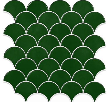 Naklejka do łazienki w zielone łuski ryby - TenStickers