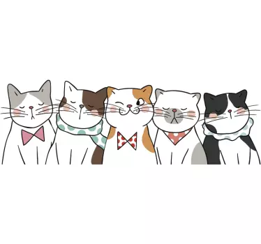 Naklejka na samochód pięć kotków - TenStickers