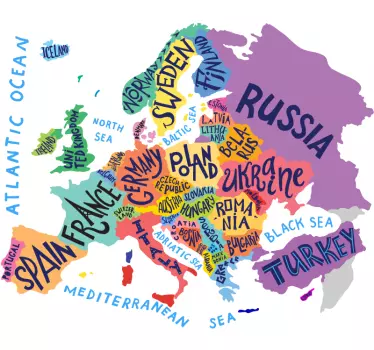 Naklejka na ścianę dla dzieci kraje świata - TenStickers