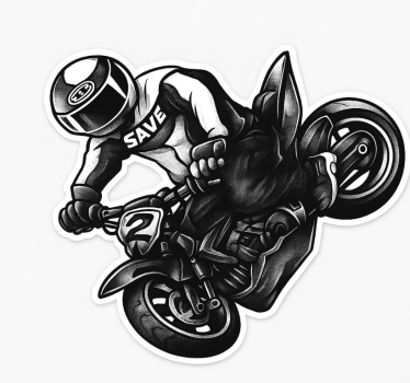 Naklejka na motor czarny spray jeźdźca - TenStickers