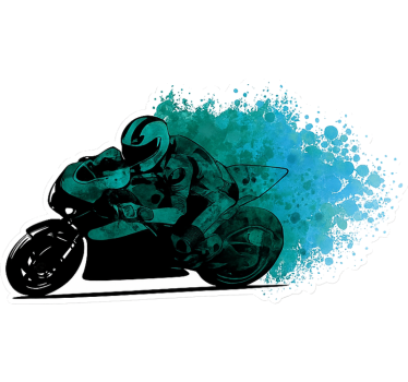 Naklejka na motor niebieski splash rider - TenStickers