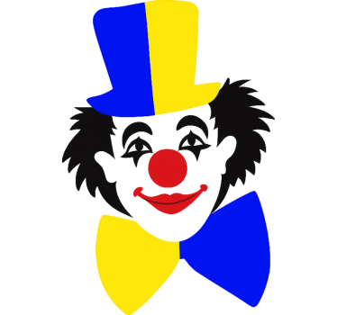 Naklejka na szyby kolorowy klaun karnawałowy - TenStickers