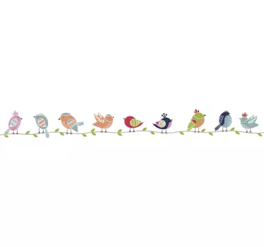 Naklejka na ścianę dla dzieci Ptaki na gałęzi - TenStickers