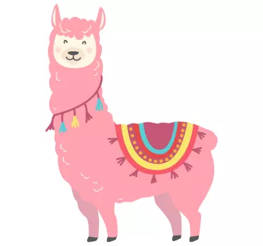 Nalepka na laptopa Różowa lama - TenStickers