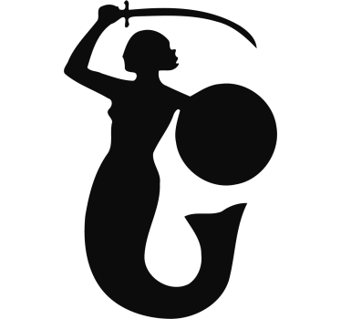 Naklejka na ścianę do salonu syrenka warszawska - TenStickers