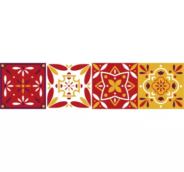 Naklejka na ścianę szlaczki Kolorowe wzory ornamentowe - TenStickers