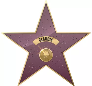 Naklejka na ścianę do domu gwiazda z imieniem - TenStickers