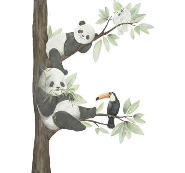 Naklejka na ścianę dla dzieci ilustracja delikatnej pandy - TenStickers