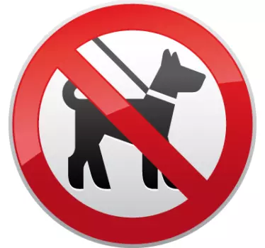 Naklejka znak zakazu wprowadzania psów - TenStickers
