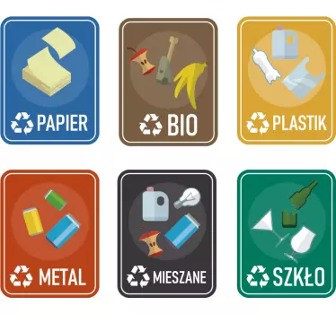 Naklejka na ścianę różne oznaczenia Naklejki na kosze - TenStickers