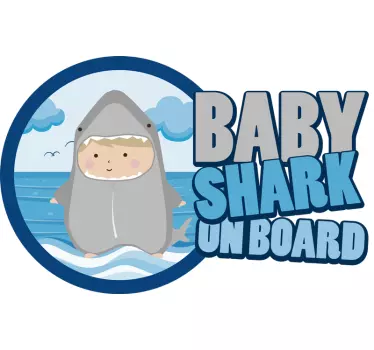 Naklejka na auto dziecko na pokładzie Baby shark na pokładzie - TenStickers