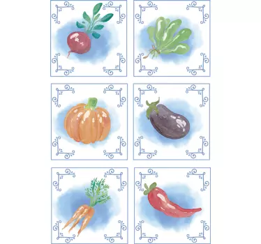 Naklejki na ścianę Świeże warzywa - TenStickers