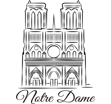 Naklejka na ścianę Katedra Notre Dame - TenStickers