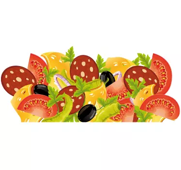 Naklejka na ścianę do kuchni kompozycja jedzenia - TenStickers