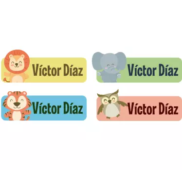Naklejka na zeszyt edukacja dzikie zwierzęta imię - TenStickers