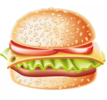 Naklejka na ścianę do kuchni chrupiący hamburger - TenStickers