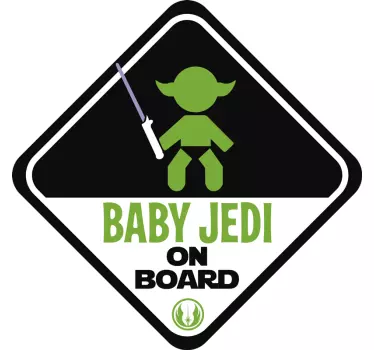 Naklejka na auto Baby Jedi on board - TenStickers