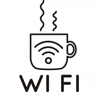 Naklejka na szyby Logo kubek WIFI - TenStickers