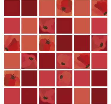 Naklejka na ścianę do kuchni Czerwone kwiaty - TenStickers
