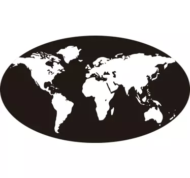 Naklejka na ścianę mapa świata Uproszczony styl - TenStickers