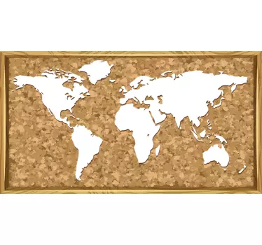 Naklejka ścienna Korkowa mapa świata - TenStickers