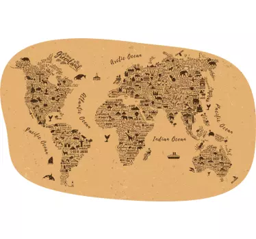 Naklejka ścienna Mapa świata vintage - TenStickers
